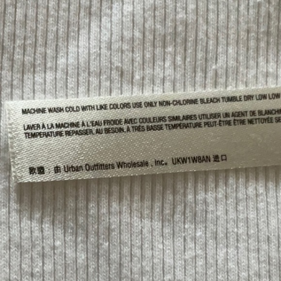 4/$20 Urban Outfitters White Ribbed Scoop Neck Tank Top XS Stretch Cotton Blend - Picture 4 of 5